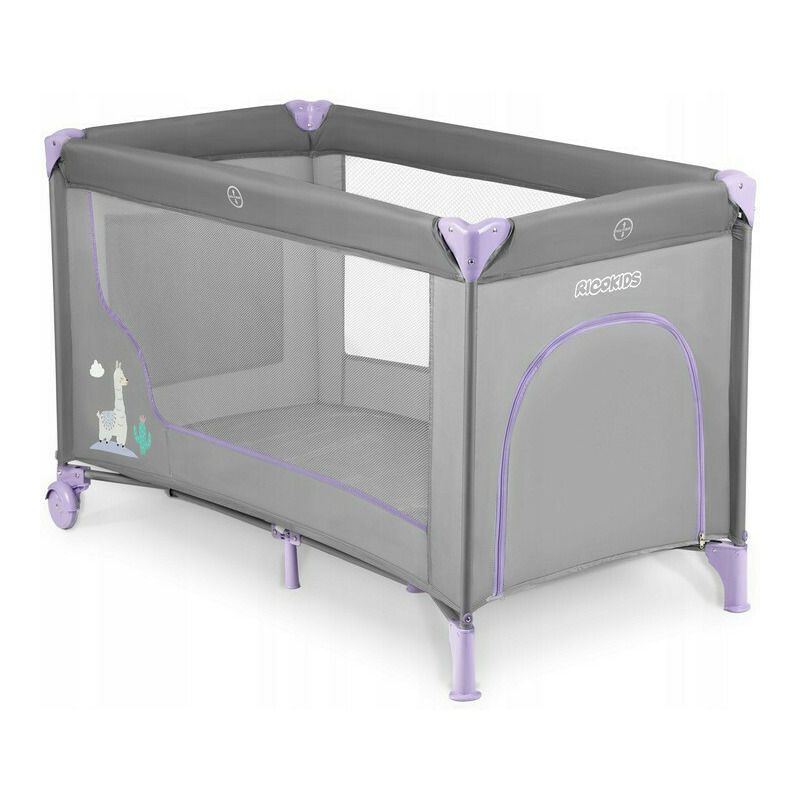 Patut pliabil pentru copii, 120 x 60 cm, Ricokids, RK-240, Lavenda Grey Patut pliabil pentru copii, 120 x 60 cm, Ricokids, RK-240, Lavenda Grey