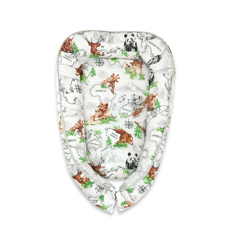 Cosulet bebelus, Qmini, Cosulet bebelus pentru dormit, Baby Cocoon 75x55 cm, Husa 100% bumbac, Din bumbac certificat Oeko Tex Standard 100, The continents Cosulet bebelus, Qmini, Cosulet bebelus pentru dormit, Baby Cocoon 75x55 cm, Husa 100% bumbac, Din bumbac certificat Oeko Tex Standard 100, The continents