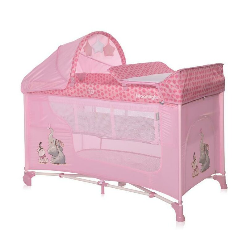 Patut pliabil, Moonlight Plus, 2 nivele cu accesorii, Mellow Rose Fellows Patut pliabil, Moonlight Plus, 2 nivele cu accesorii, Mellow Rose Fellows