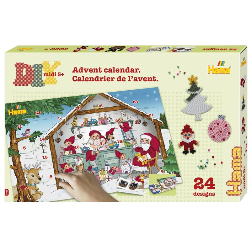 Calendar Advent - 5000 margele Hama midi si 5 plansete in cutie cadou Calendar Advent - 5000 margele Hama midi si 5 plansete in cutie cadou
