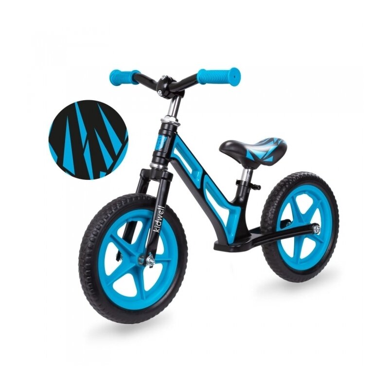 Bicicleta fara pedale cu cadru din magneziu Kidwell COMET - Black Blue Bicicleta fara pedale cu cadru din magneziu Kidwell COMET - Black Blue