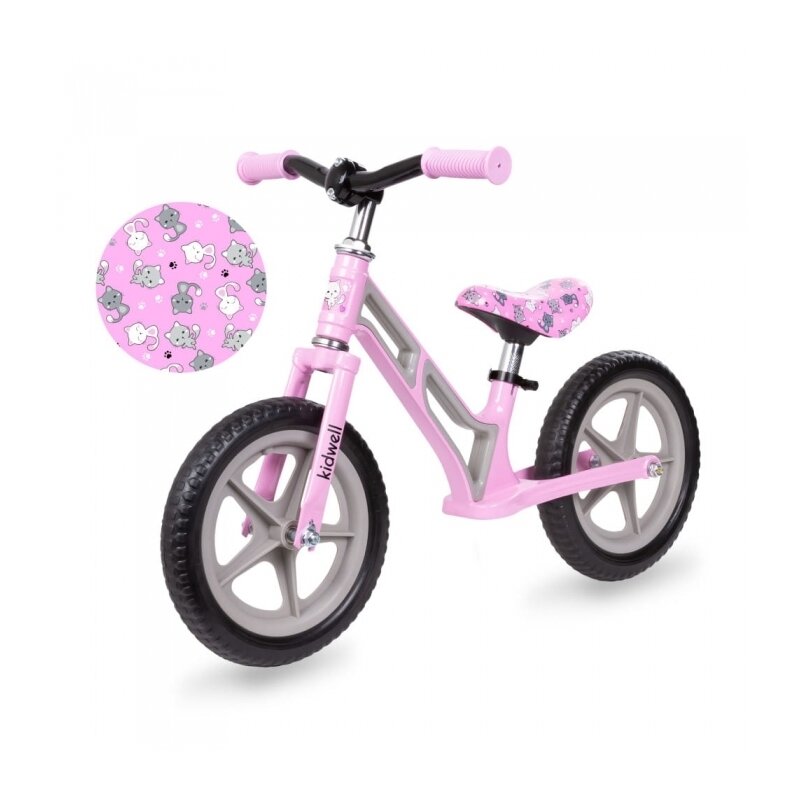 Bicicleta fara pedale cu cadru din magneziu Kidwell COMET - Pink Gray Bicicleta fara pedale cu cadru din magneziu Kidwell COMET - Pink Gray