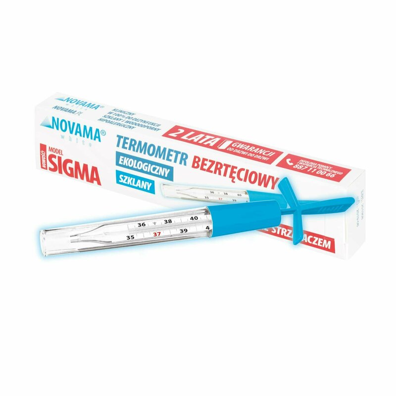 Novama - Termometru clasic ecologic White Sigma, cu Galinstan, din sticla, fara mercur, fara... Novama - Termometru clasic ecologic White Sigma, cu Galinstan, din sticla, fara mercur, fara...