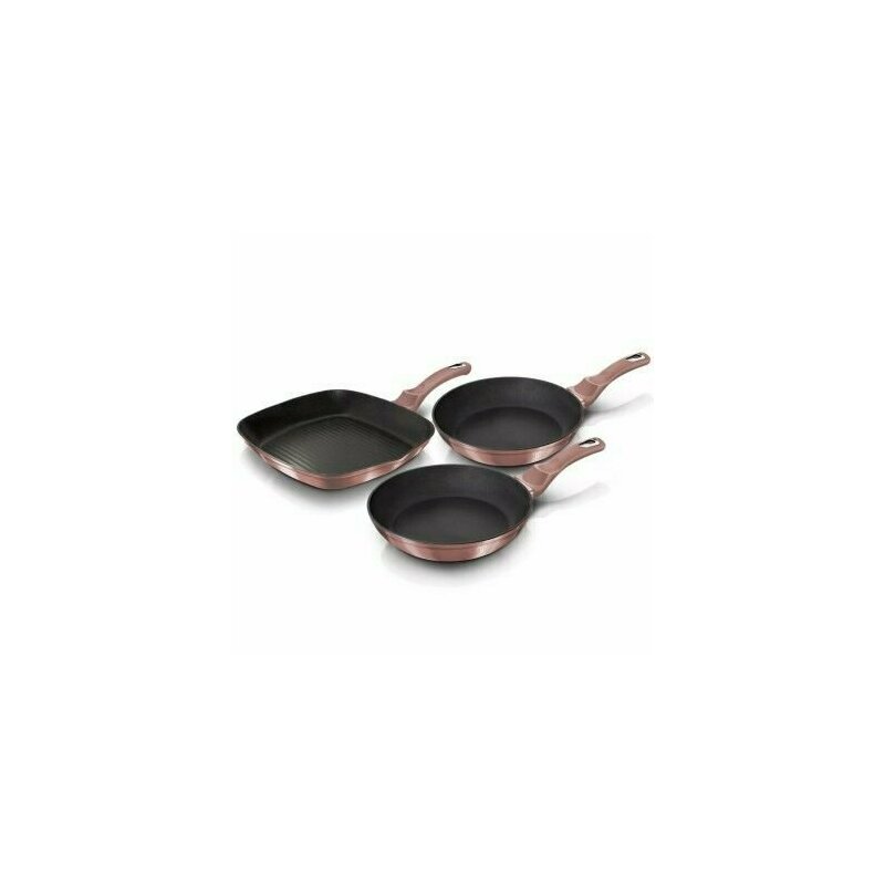 Set de tigai marmorate, 3 piese, din aluminiu forjat, I-Rose edition Metalic Line, Berlinger Haus, BH 6041 Set de tigai marmorate, 3 piese, din aluminiu forjat, I-Rose edition Metalic Line, Berlinger Haus, BH 6041