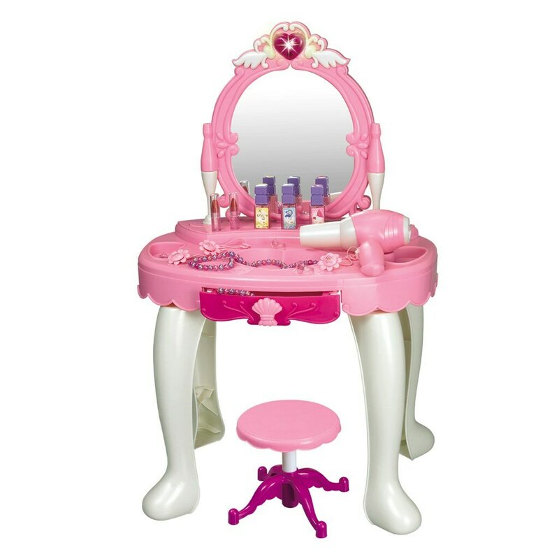 Set masuta toaleta, Baby Mix, Machiaj de jucarie pentru fetite, Cu oglinda, Sunete, Lumini, Scaun, Uscator de Par si accesorii cosmetice pentru copii, Sandra Set masuta toaleta, Baby Mix, Machiaj de jucarie pentru fetite, Cu oglinda, Sunete, Lumini, Scaun, Uscator de Par si accesorii cosmetice pentru copii, Sandra