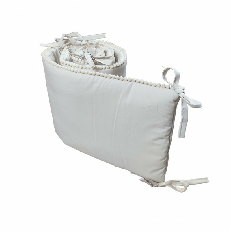 Aparatoare pentru patut copii, Bumbac, cu Pompoane Decorative, 180 x 30 cm, Koell, Boho, Bej Delicat Aparatoare pentru patut copii, Bumbac, cu Pompoane Decorative, 180 x 30 cm, Koell, Boho, Bej Delicat