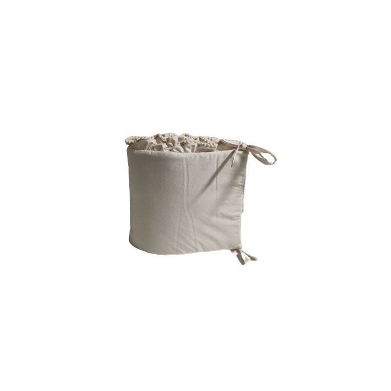 Aparatoare pentru patut copii, Bumbac, cu Pompoane Decorative Late, 180 x 30 cm, Koell, Boho, Bej Delicat Aparatoare pentru patut copii, Bumbac, cu Pompoane Decorative Late, 180 x 30 cm, Koell, Boho, Bej Delicat