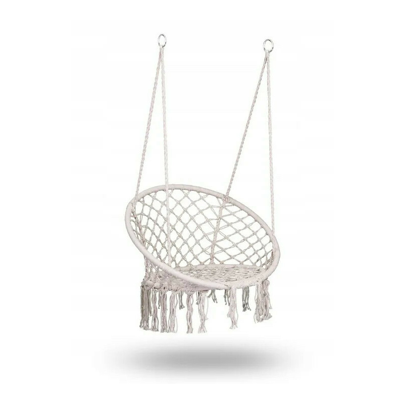 Fotoliu tip balansoar suspendat, Sofotel, Boho, 150 kg, cadru cercuri metalice, Beige Fotoliu tip balansoar suspendat, Sofotel, Boho, 150 kg, cadru cercuri metalice, Beige
