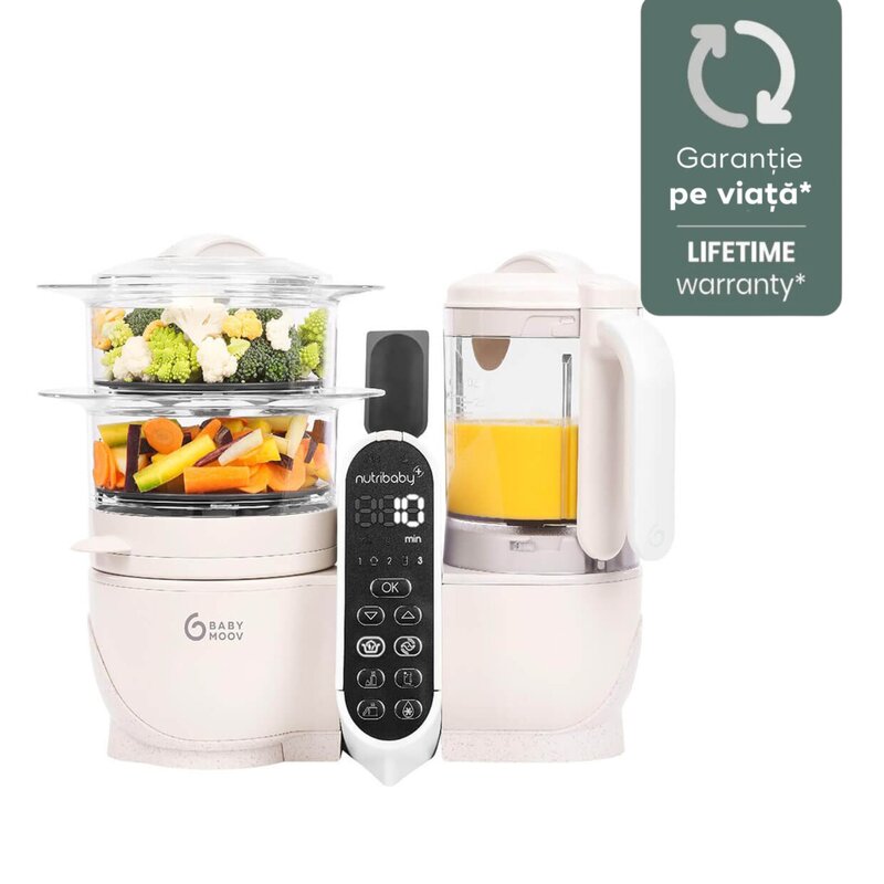 Babymoov - Robot multifunctional 5 in 1 Nutribaby (+) Mineral Beige Babymoov - Robot multifunctional 5 in 1 Nutribaby (+) Mineral Beige