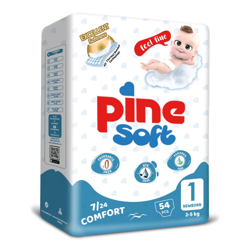Scutece pentru bebelusi Pine Soft - Pachet Advantage - Pine nou-nascut 2-5 kg x 54 buc Scutece pentru bebelusi Pine Soft - Pachet Advantage - Pine nou-nascut 2-5 kg x 54 buc