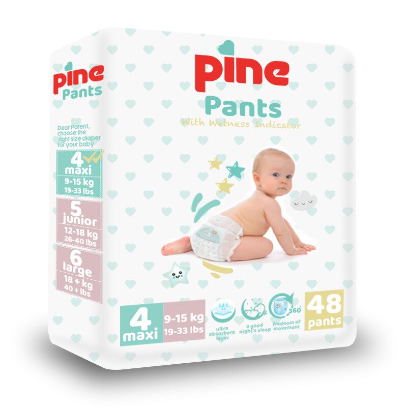 Scutece tip chilot pentru bebelusi Pine Pants - Pachet Advantage - Pine Maxi 9-15 kg x 48 buc Scutece tip chilot pentru bebelusi Pine Pants - Pachet Advantage - Pine Maxi 9-15 kg x 48 buc