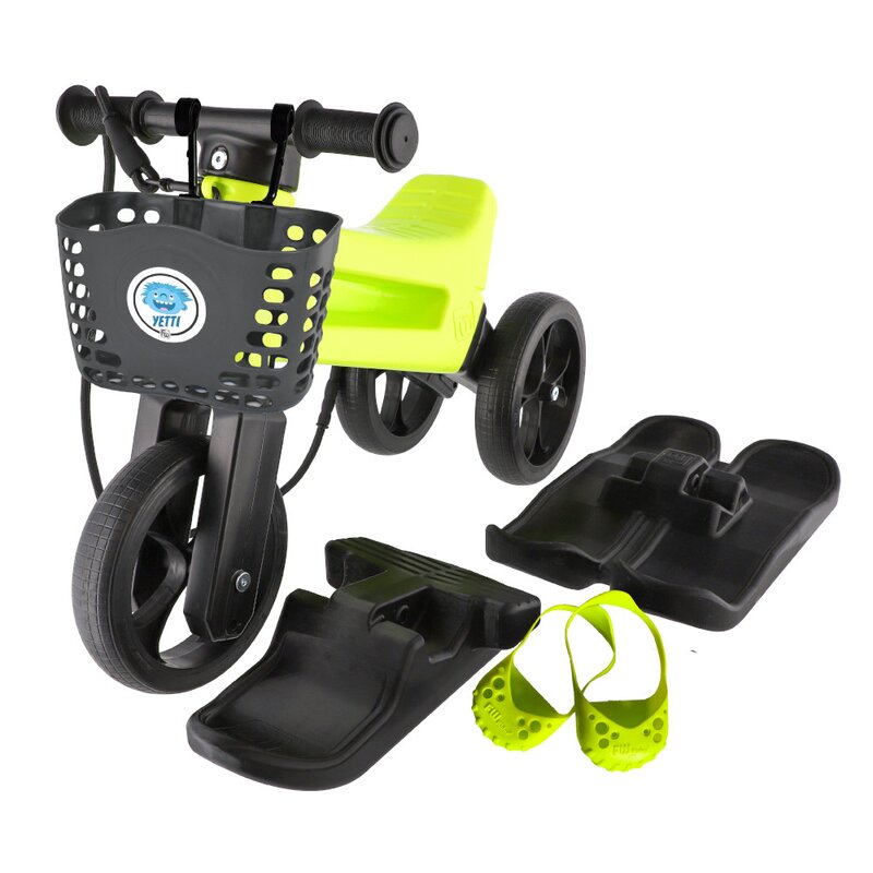 Bicicleta fara pedale Funny Wheels Rider YETTI SUPERPACK 3 in 1 Lime/Black Bicicleta fara pedale Funny Wheels Rider YETTI SUPERPACK 3 in 1 Lime/Black