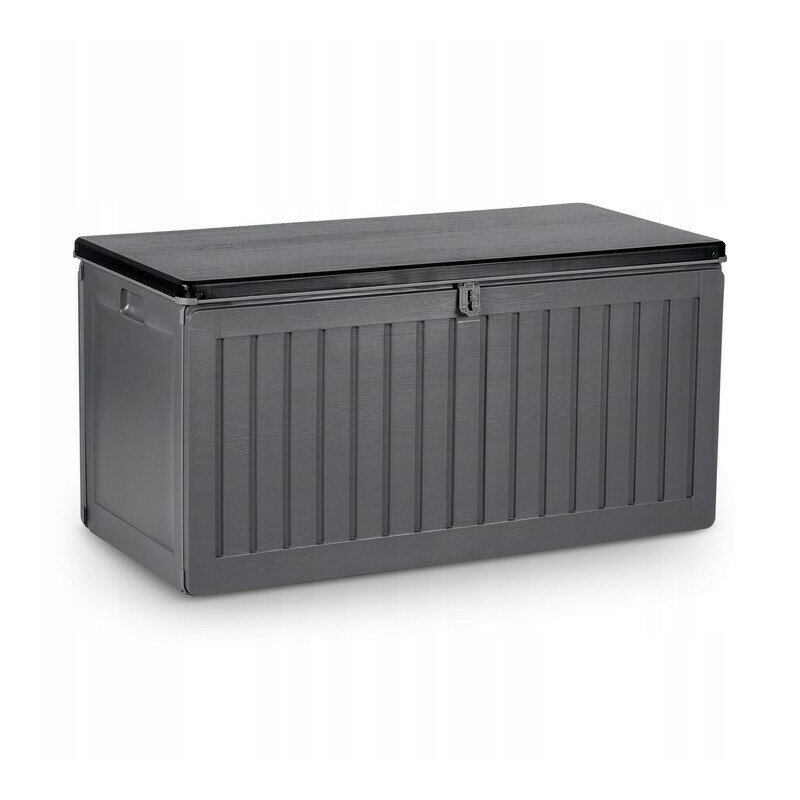 Cutie de depozitare pentru gradina, Plonos, 390 litri, 109 x 51 x 55 cm, panouri PP, rezistenta, Gri Cutie de depozitare pentru gradina, Plonos, 390 litri, 109 x 51 x 55 cm, panouri PP, rezistenta, Gri