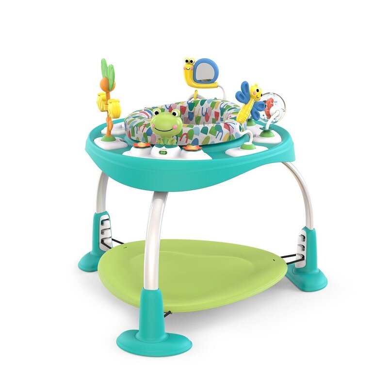 Jumper interactiv, Bright Starts, Playful Pond 2 in 1, Scaun rotativ 360, Inaltime reglabila in 3 pozitii, Cu sunete si lumini, Cu 7 jucarii, Cu trambulina detasabila, 88x88 cm, 12 luni+, Multicolor Jumper interactiv, Bright Starts, Playful Pond 2 in 1, Scaun rotativ 360, Inaltime reglabila in 3 pozitii, Cu sunete si lumini, Cu 7 jucarii, Cu trambulina detasabila, 88x88 cm, 12 luni+, Multicolor
