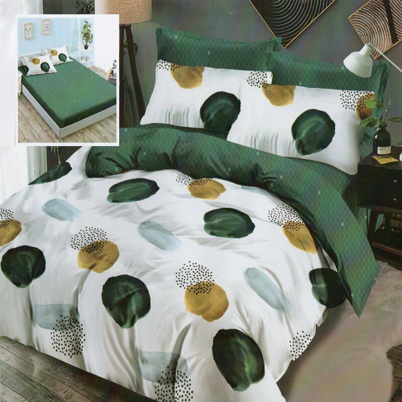 Lenjerie de pat finet 6 piese, cearceaf pat cu elastic, cearceaf pilota 200x230, 2 fete perna 50x70, 2 fete perna 70x70, Extra HF6P87 Lenjerie de pat finet 6 piese, cearceaf pat cu elastic, cearceaf pilota 200x230, 2 fete perna 50x70, 2 fete perna 70x70, Extra HF6P87
