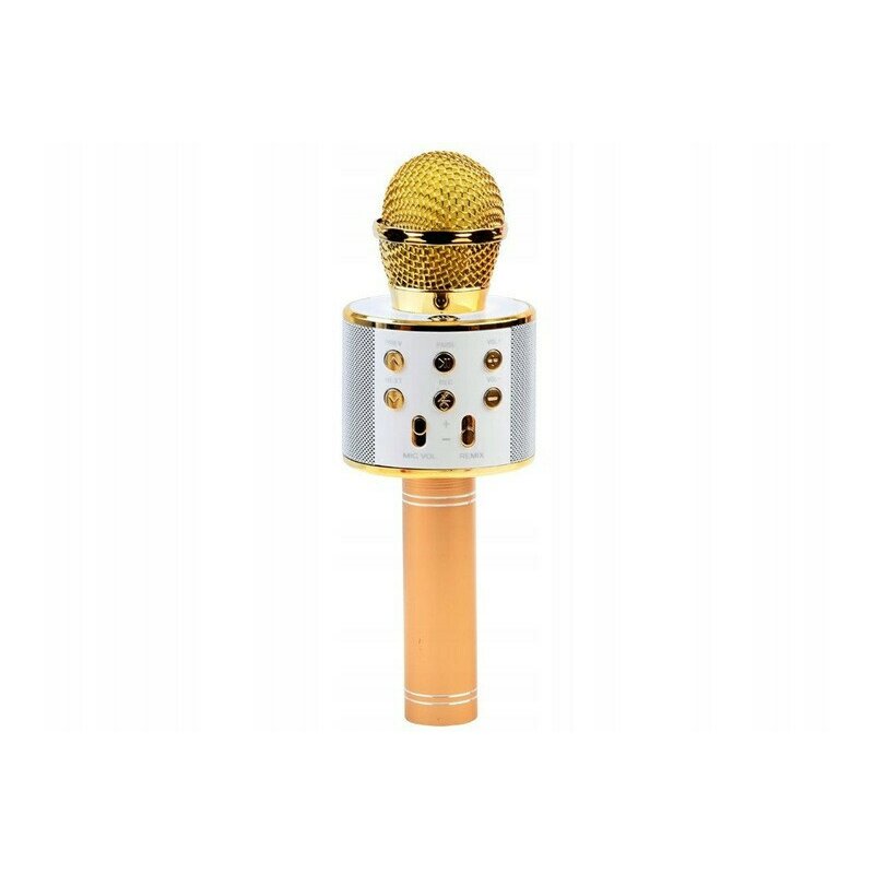 Microfon wireless, cu difuzor, lumini karaoke, bluetooth, USB compatibil Android/IOS, inregistrare/redare melodii, Jokomisiada, IN0136 ZO, Alb / Auriu Microfon wireless, cu difuzor, lumini karaoke, bluetooth, USB compatibil Android/IOS, inregistrare/redare melodii, Jokomisiada, IN0136 ZO, Alb / Auriu