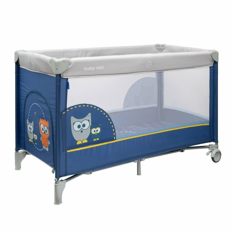 Patut pliant, Baby Mix, Pana la 15 kg, Poate fi utilizat si ca tarc de joaca, Intrare frontala cu fermoar, Cu roti cu frana integrata, Include geanta de transport, Conform cu EN 716-1 + AC: 2019-07, Blue/Owl Patut pliant, Baby Mix, Pana la 15 kg, Poate fi utilizat si ca tarc de joaca, Intrare frontala cu fermoar, Cu roti cu frana integrata, Include geanta de transport, Conform cu EN 716-1 + AC: 2019-07, Blue/Owl