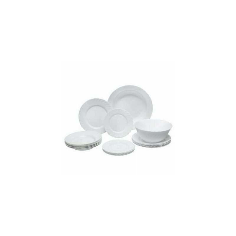 Set serviciu de masa alb, pentru 6 persoane, Luminarc Cadix, 19 piese, 18 farfurii diverse marimi si bol salata Set serviciu de masa alb, pentru 6 persoane, Luminarc Cadix, 19 piese, 18 farfurii diverse marimi si bol salata