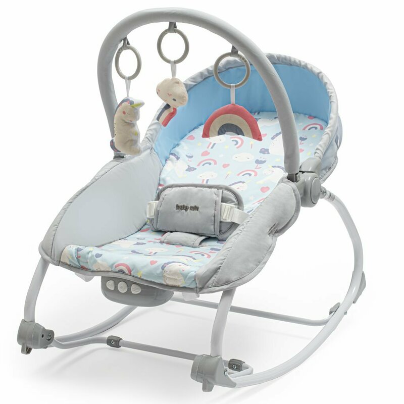 Sezlong balansoar, Baby Mix, Transformabil in scaun individual, Pana la 18 kg, Cu sunete si lumini, Cu vibratii, Reglare spatar in 2 pozitii, Include 3 jucarii, Cadru metalic, 0 luni+, Unicorn Sezlong balansoar, Baby Mix, Transformabil in scaun individual, Pana la 18 kg, Cu sunete si lumini, Cu vibratii, Reglare spatar in 2 pozitii, Include 3 jucarii, Cadru metalic, 0 luni+, Unicorn