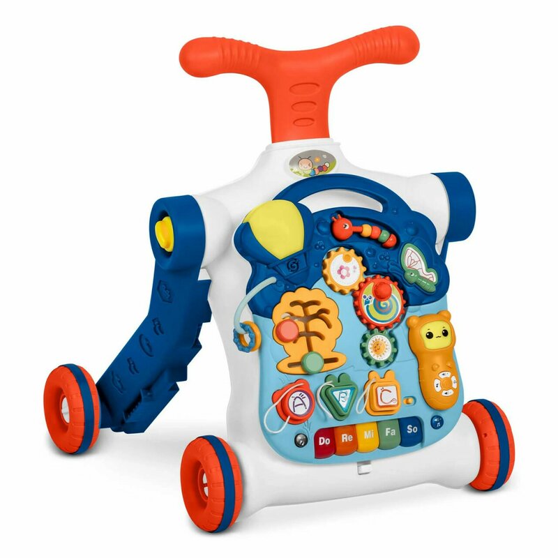 Antemergator interactiv cu 4 roti, transformabil in Masuta interactiva pentru activitati, cu panou de jucarii, sunete cu reglarea volumului, Ricokids 4in1 Albastra 781900 Antemergator interactiv cu 4 roti, transformabil in Masuta interactiva pentru activitati, cu panou de jucarii, sunete cu reglarea volumului, Ricokids 4in1 Albastra 781900