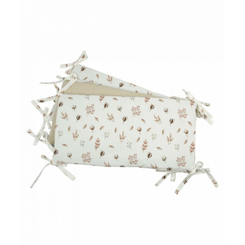 Aparatoare pentru patut copii, 180 x 30 cm, din 3 piese modulare, Bumbac, Koell, Premium, Imprimeu Frunze/Catifea, Bej, 206038 Aparatoare pentru patut copii, 180 x 30 cm, din 3 piese modulare, Bumbac, Koell, Premium, Imprimeu Frunze/Catifea, Bej, 206038