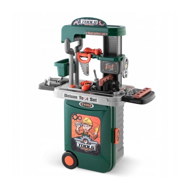 Atelier de lucru 3 in 1 cu unelte pentru copii Ricokids 772300 - Verde Atelier de lucru 3 in 1 cu unelte pentru copii Ricokids 772300 - Verde