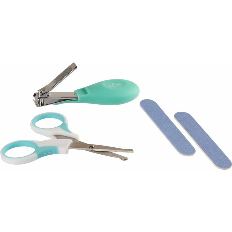 Set de ingrijire, Playgro, Include unghiera, fofecuta si doua pile, Cu manere moi si confortabile, Capete rotunjite la forfecuta, 0 luni+, Gentle Touch Nail Care Set Set de ingrijire, Playgro, Include unghiera, fofecuta si doua pile, Cu manere moi si confortabile, Capete rotunjite la forfecuta, 0 luni+, Gentle Touch Nail Care Set