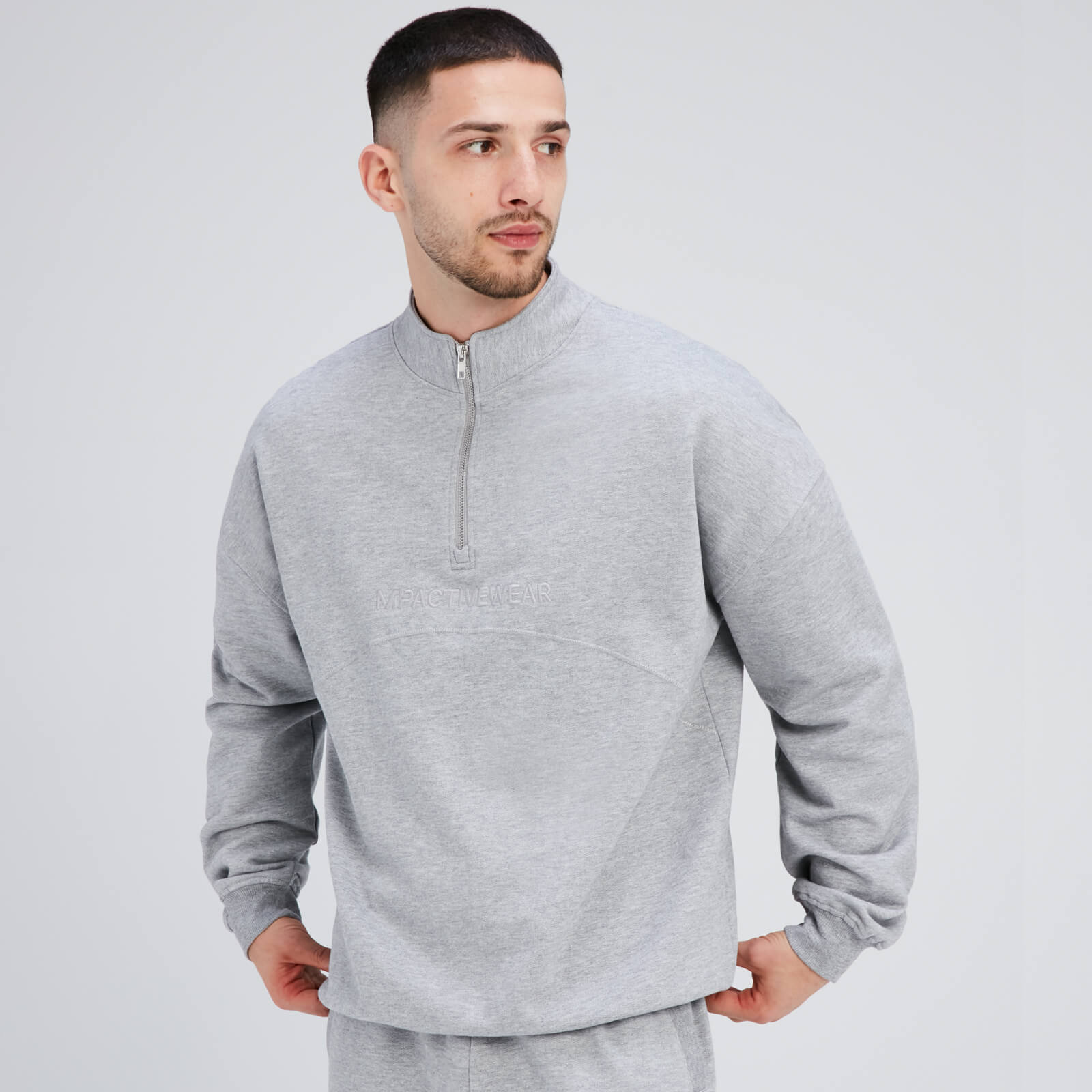 Bluză cu fermoar 1/4 MP Rest Day pentru bărbați - Storm Marl - XL Bluză cu fermoar 1/4 MP Rest Day pentru bărbați - Storm Marl - XL