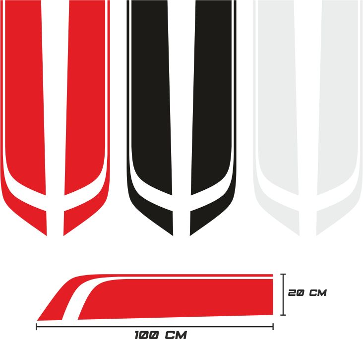 Set stickere auto, universal, pentru capota, Abarth, Negru, 100 x 20 Set stickere auto, universal, pentru capota, Abarth, Negru, 100 x 20