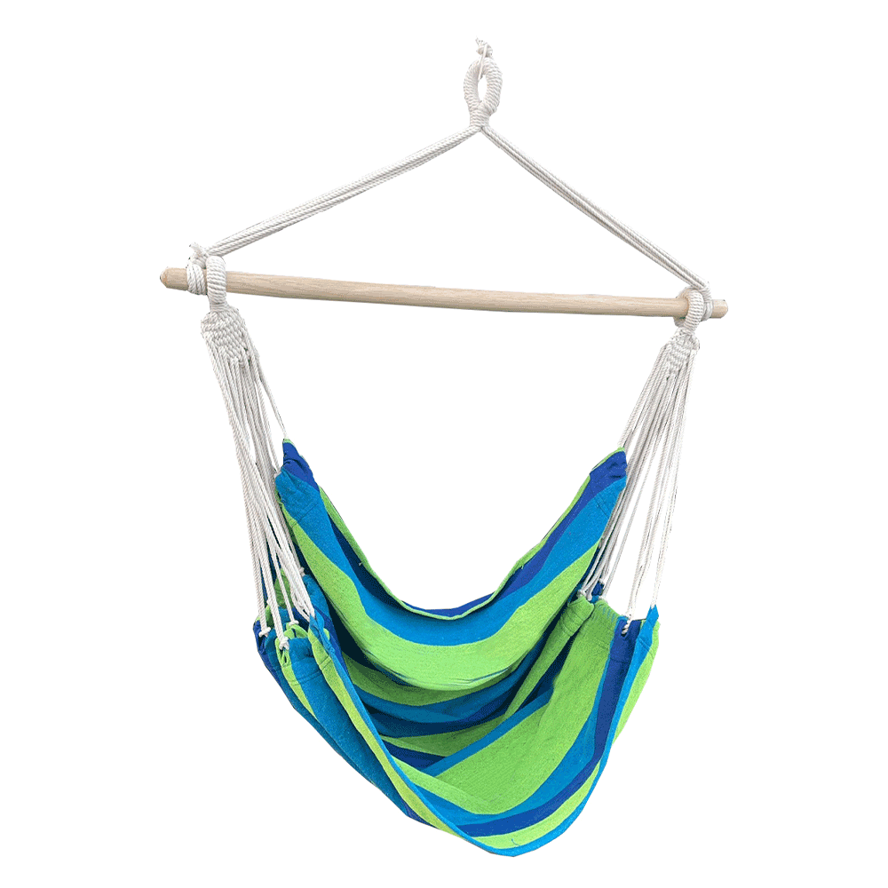 Scaun balansoar suspendabil, model dungi verde/albastru, LINDO NEW Scaun balansoar suspendabil, model dungi verde/albastru, LINDO NEW
