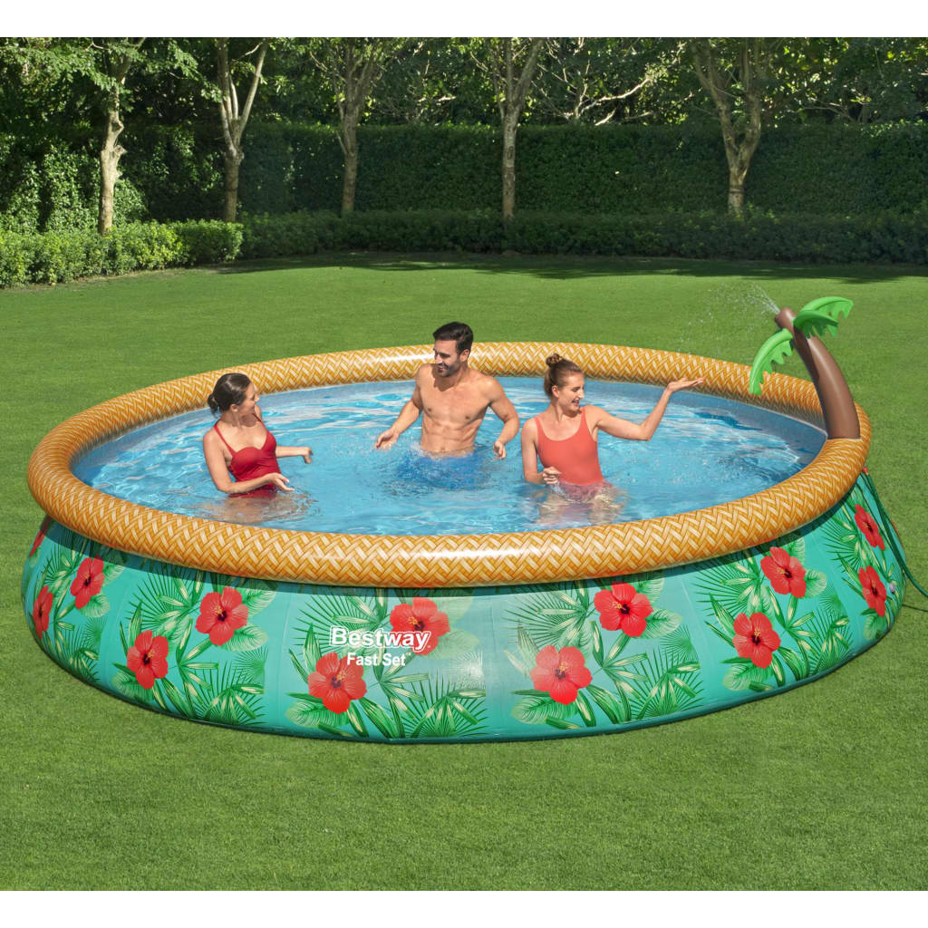 Bestway Set de piscina gonflabila Fast Set Paradise Palms, 457 x 84 cm Bestway Set de piscina gonflabila Fast Set Paradise Palms, 457 x 84 cm