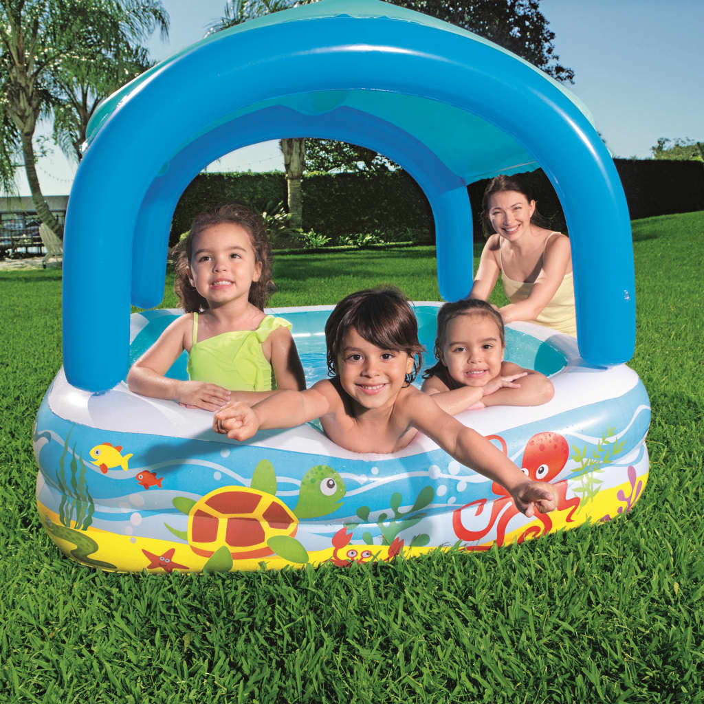 Bestway Piscina de joaca & baldachin, albastru, 140x140x114 cm, 52192 Bestway Piscina de joaca & baldachin, albastru, 140x140x114 cm, 52192