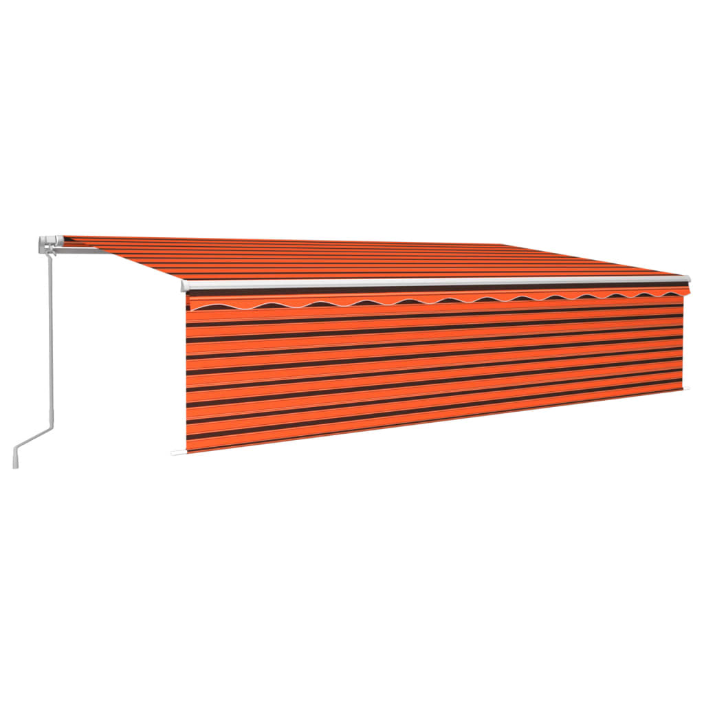 Copertina retractabila manual cu stor/LED portocaliu/maro 6 x 3 m Copertina retractabila manual cu stor/LED portocaliu/maro 6 x 3 m