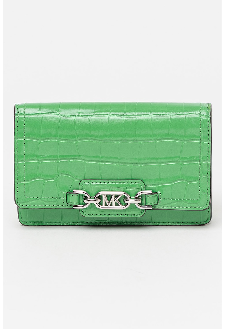 Geanta crossbody din piele cu model cu aspect de piele de crocodil Heather Geanta crossbody din piele cu model cu aspect de piele de crocodil Heather