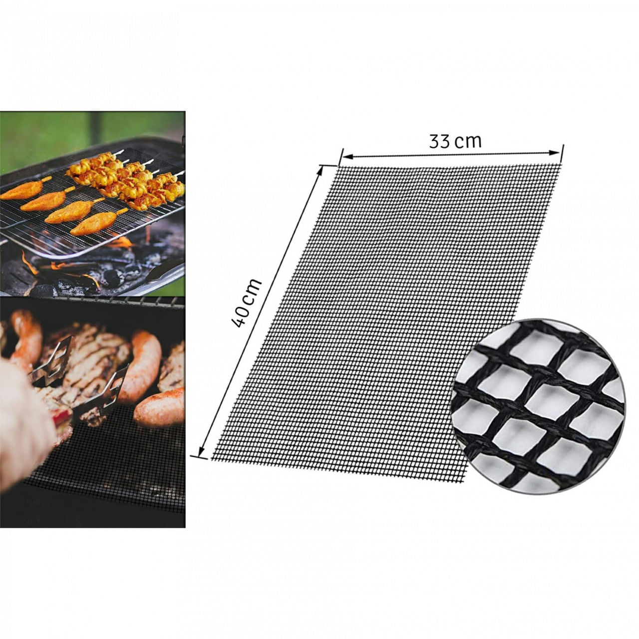 Covoras antiaderent din teflon pentru gatitul pe gratar, reutilizabil, lavabil, 40 x 33 cm Covoras antiaderent din teflon pentru gatitul pe gratar, reutilizabil, lavabil, 40 x 33 cm