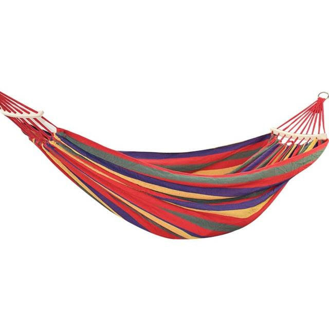 Hamac Multicolor Simplu (1 persoana), 190 x 80 cm, cu bara de 40 cm - rosu Hamac Multicolor Simplu (1 persoana), 190 x 80 cm, cu bara de 40 cm - rosu