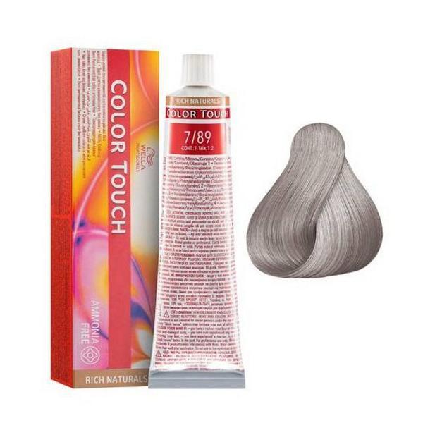 Vopsea de Par Demipermanenta - Wella Professionals Color Touch, 7/89, blond mediu albastrui perlat, 60 ml Vopsea de Par Demipermanenta - Wella Professionals Color Touch, 7/89, blond mediu albastrui perlat, 60 ml