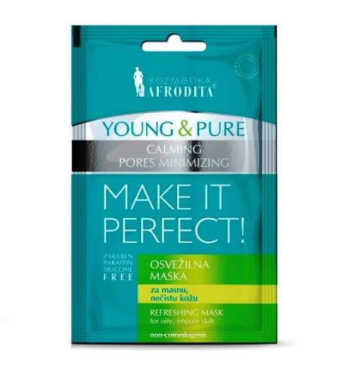 Masca Faciala - Cosmetica Afrodita Young &amp; Pure Make it Perfect! Refreshing Mask, 5 ml + 5 ml