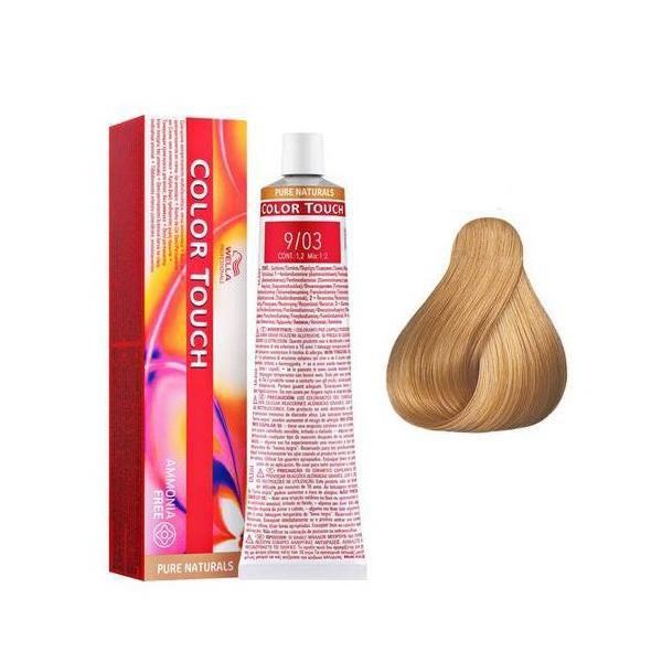 Vopsea Demi-permanenta - Wella Professionals Color Touch nuanta 9/03 blond luminos natural auriu Vopsea Demi-permanenta - Wella Professionals Color Touch nuanta 9/03 blond luminos natural auriu
