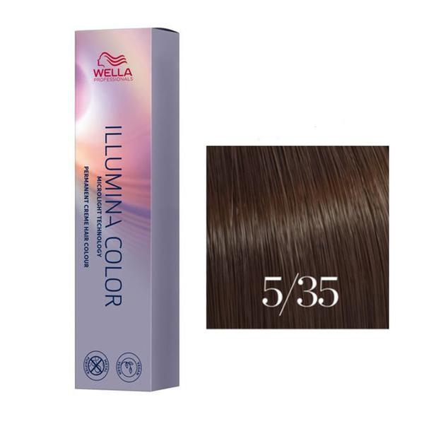 Vopsea Permanenta - Wella Professionals Illumina Color Nuanta 5/35 castaniu deschis auriu mahon Vopsea Permanenta - Wella Professionals Illumina Color Nuanta 5/35 castaniu deschis auriu mahon