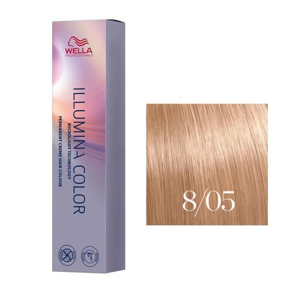 Vopsea Permanenta - Wella Professionals Illumina Color Nuanta 8/05 blond deschis natural mahon Vopsea Permanenta - Wella Professionals Illumina Color Nuanta 8/05 blond deschis natural mahon