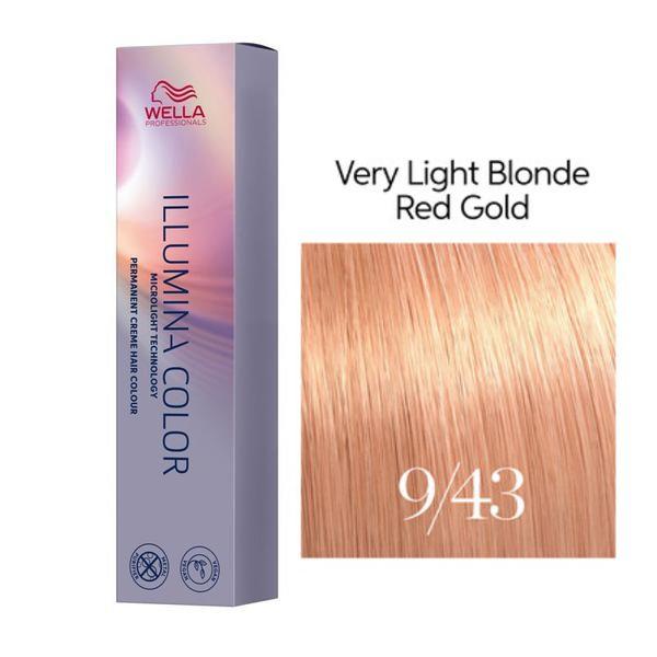 Vopsea Permanenta - Wella Professionals Illumina Color Nuanta 9/43 blond luminos aramiu auriu Vopsea Permanenta - Wella Professionals Illumina Color Nuanta 9/43 blond luminos aramiu auriu