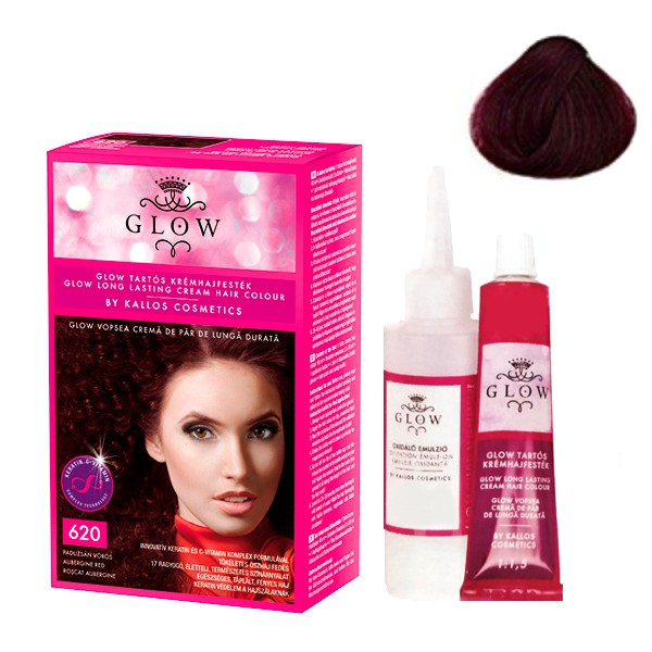 Vopsea Permanenta - Kallos Glow Long Lasting Cream Hair Colour Nuanta 620 Roscat Aubergine Vopsea Permanenta - Kallos Glow Long Lasting Cream Hair Colour Nuanta 620 Roscat Aubergine
