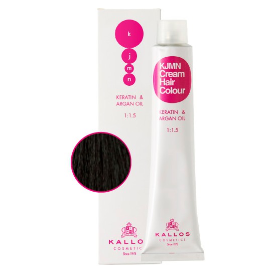 Vopsea Permanenta - Negru - Kallos KJMN Cream Hair Colour nuanta 1.0 Black 100ml Vopsea Permanenta - Negru - Kallos KJMN Cream Hair Colour nuanta 1.0 Black 100ml