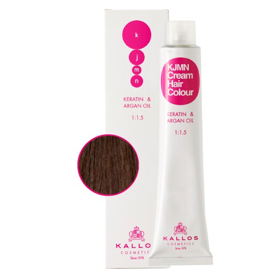 Vopsea Permanenta - Saten Deschis Plus - Kallos KJMN Cream Hair Colour nuanta 5.00 Light Brown Plus 100ml Vopsea Permanenta - Saten Deschis Plus - Kallos KJMN Cream Hair Colour nuanta 5.00 Light Brown Plus 100ml