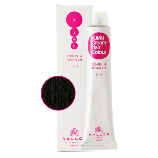 Vopsea Permanenta - Saten Extra Inchis - Kallos KJMN Cream Hair Colour nuanta 2.0 Very Dark Brown 100ml Vopsea Permanenta - Saten Extra Inchis - Kallos KJMN Cream Hair Colour nuanta 2.0 Very Dark Brown 100ml