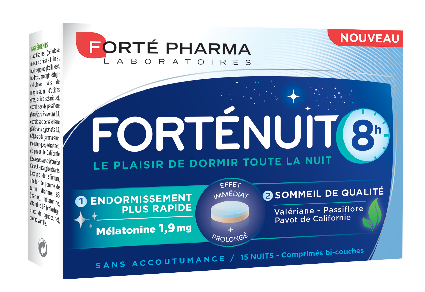 FORTE NUIT 8 ore, 15 comprimante, Forte Pharma