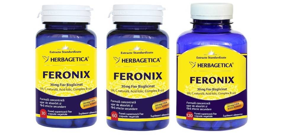 Feronix (Fier Bisglicinat) - Herbagetica 120 capsule
