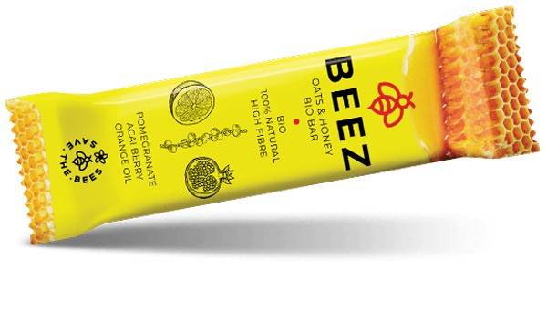 Baton Beez din ovaz cu miere, rodie, acai si portocale eco-bio, 40g MAX SPORT
