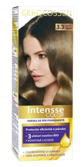 Vopsea de par permanenta, intensse color 3.3, Saten Ambra, 50ml - Gerocossen